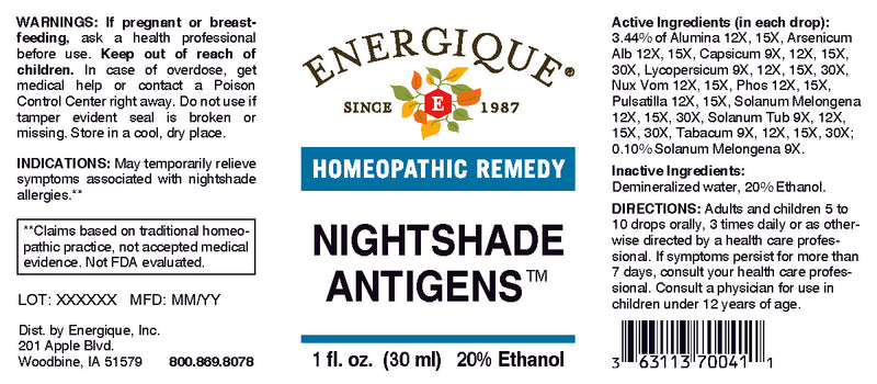 Nightshade Antigens 1 oz by Energique