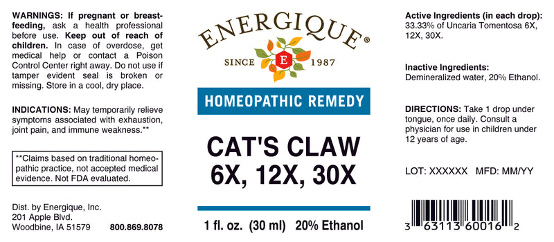 Cats Claw 6x,12x,30x 1oz by Energique