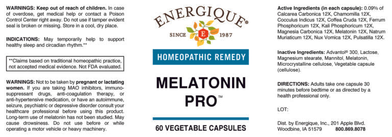 Melatonin Pro 60 tabs by Energique