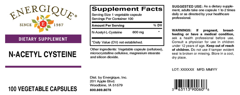 N-Acetyl-Cysteine 100 Caps By Energique