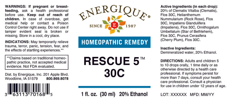 Rescue 5 30C 1oz by Energique