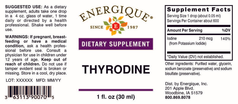 Thyrodine 1oz by Energique