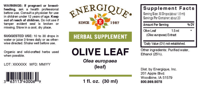 Olive Leaf 25 % 1 oz by Energique