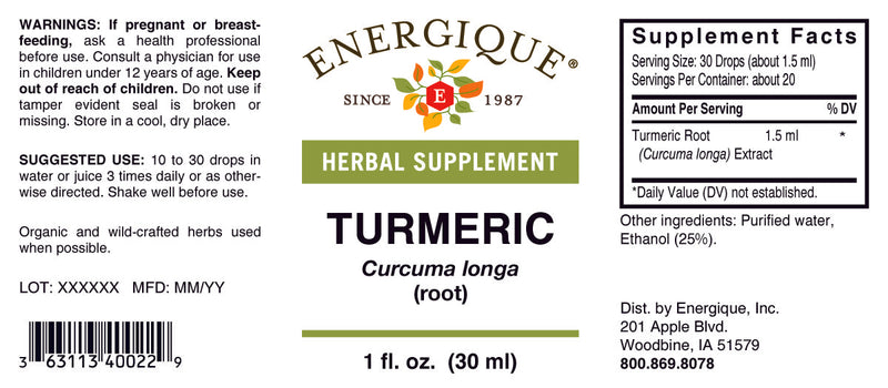 Turmeric Liquid Herbal 1 oz by Energique