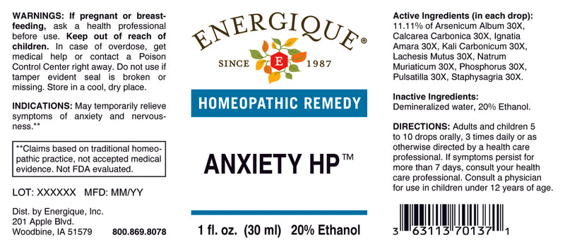 Anxiety HP 1oz by Energique