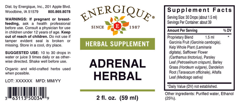 Adrenal Herbal 2 oz by Energique