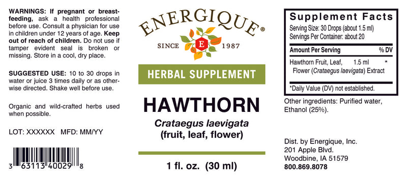 Hawthorn (Fruit, Leaf, Flower) 1 oz by Energique