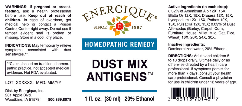 Dust Mix Antigens 1 oz by Energique