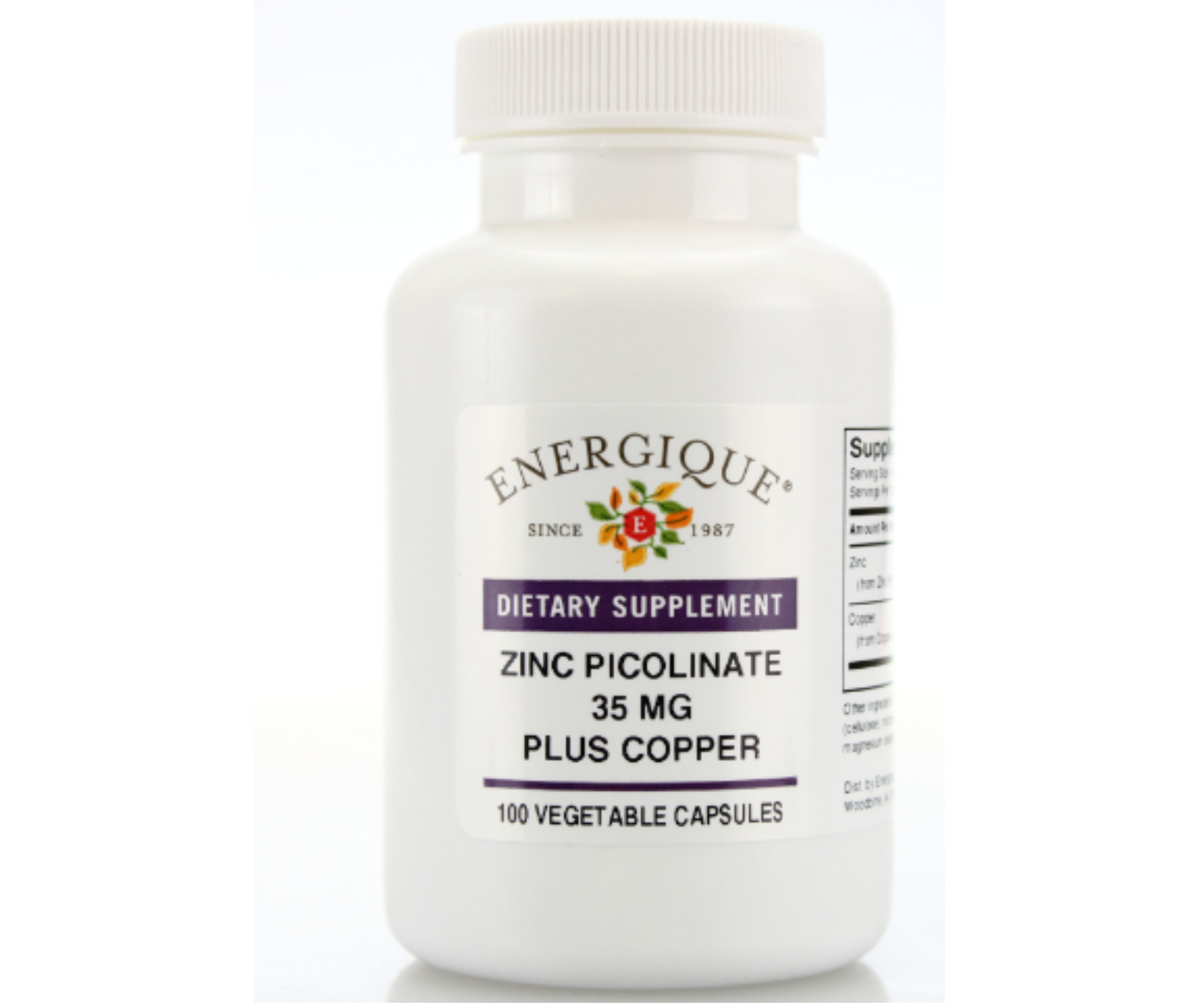 Zinc Picolinate 35 MG Plus Copper 100 Veg Caps by Energique Natural