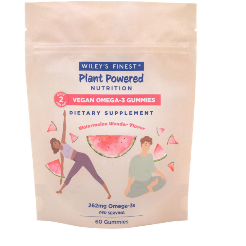Vegan Omega-3 Gummies , Watermelon Wonder • 60ct  by Wiley&