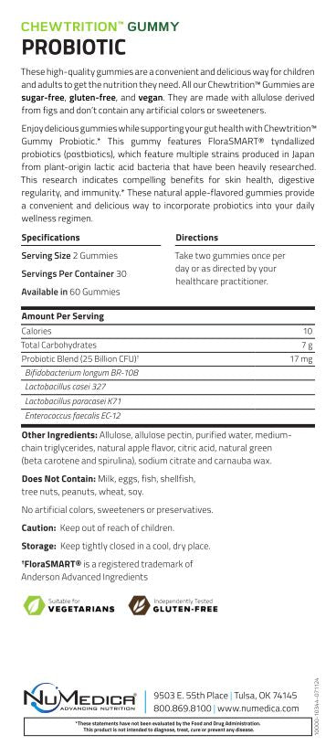 Chewtrition Gummy NuBiotic 60 Gummies by Numedica