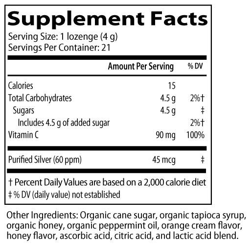 Smart Silver Vitamin C Lozenges 21 Count  By Desbio