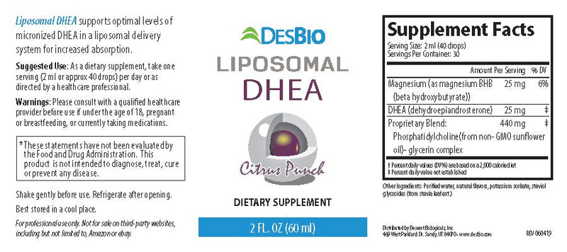 Liposomal DHEA by Desbio