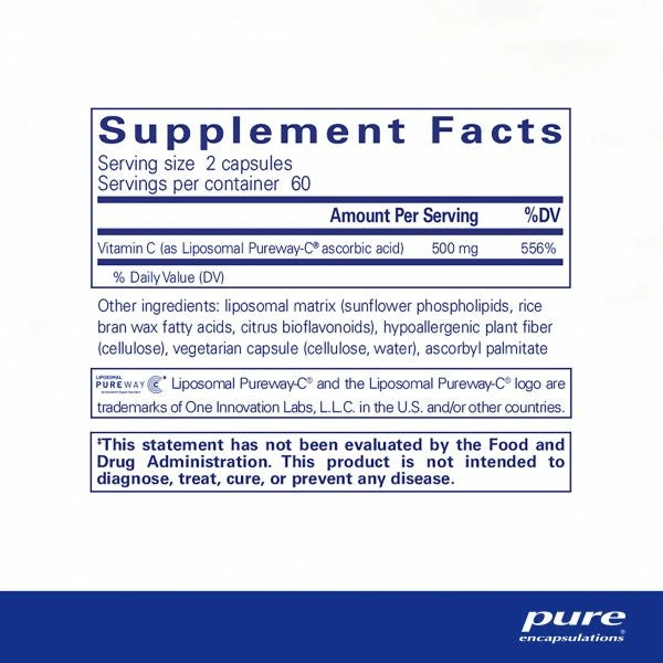 Liposomal Vitamin C 120 Caps by Pure Encapsulations