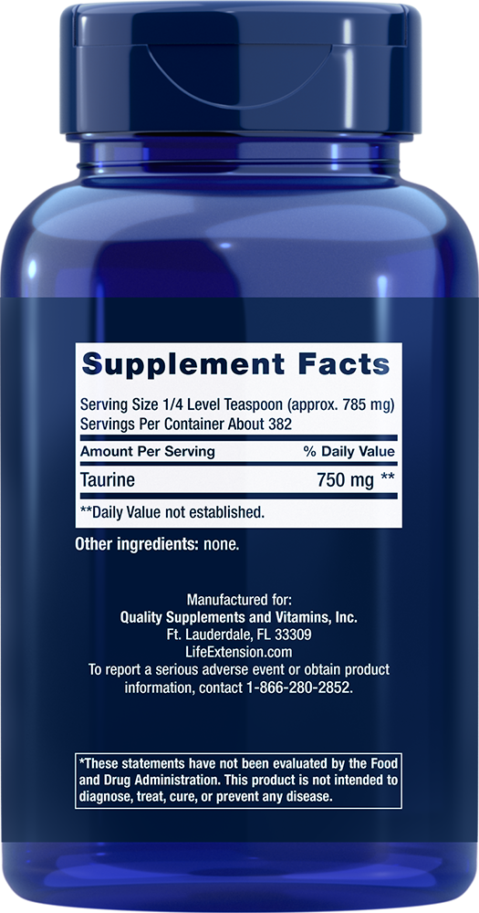 Taurine Powder 10.58 OZ By Life Extension