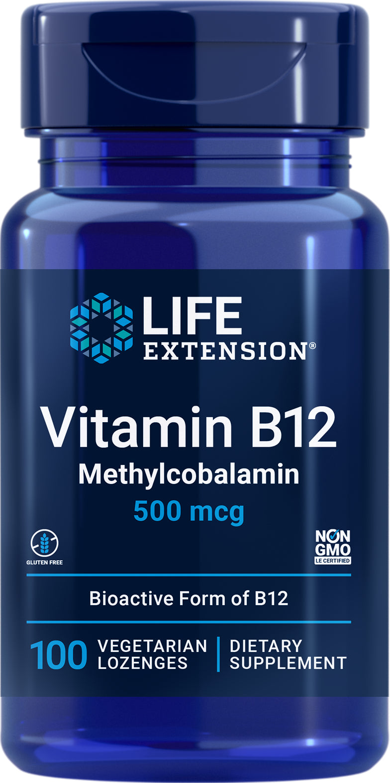 Vitamin B12 Methylcobalamin 500 mcg, 100 veg lozenges Strawberry by LIfe Extension