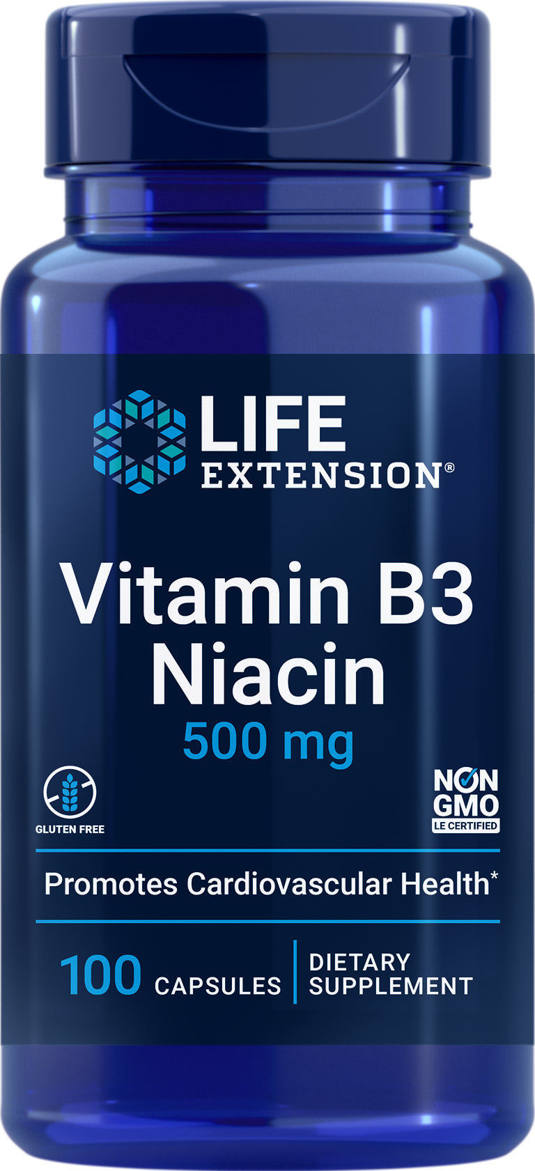 Vitamin B3 Niacin 500 mg, 100 caps by Life Extension