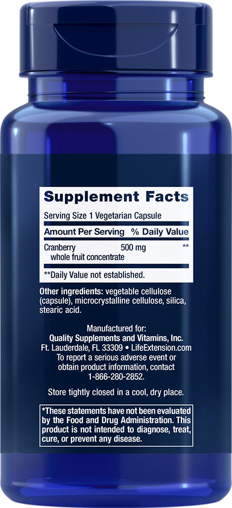 Cran-Max® 500 mg, 60 vegetarian capsules by Life Extension