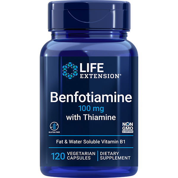 Benfotiamine with Thiamine 100 mg, 120 veg caps by Life Extension