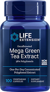 Decaffeinated Mega Green Tea Extract 100 veg caps by Life Extension