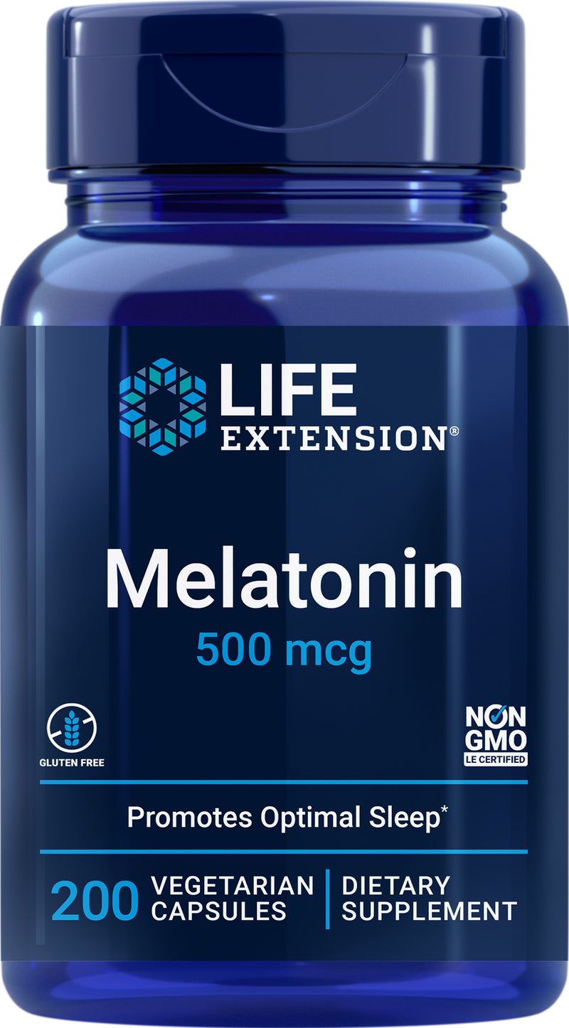 Melatonin 500 mcg, 200 veg caps by Life Extension