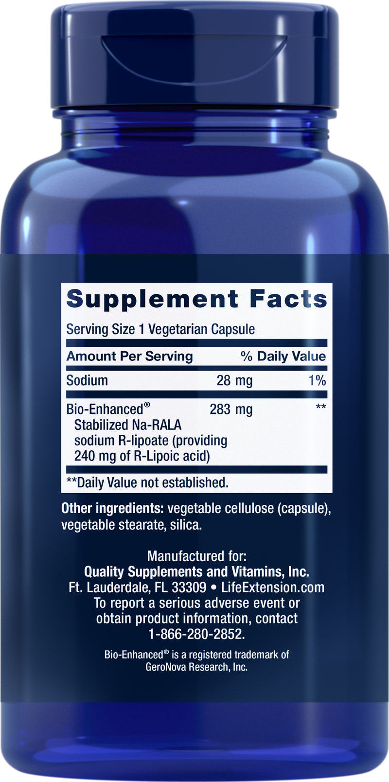 Super R-Lipoic Acid 240 mg, 60 veg cap by Life Extension