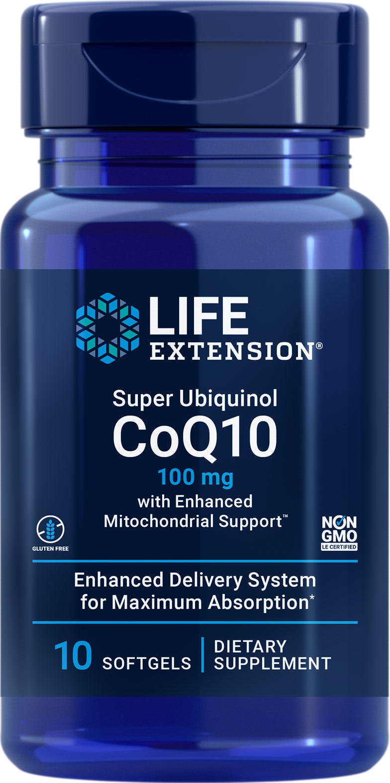 Super Ubiquinol CoQ10 W/ Enhanced Mitochondrial Support™100 mg, 60 softgels By Life Extension