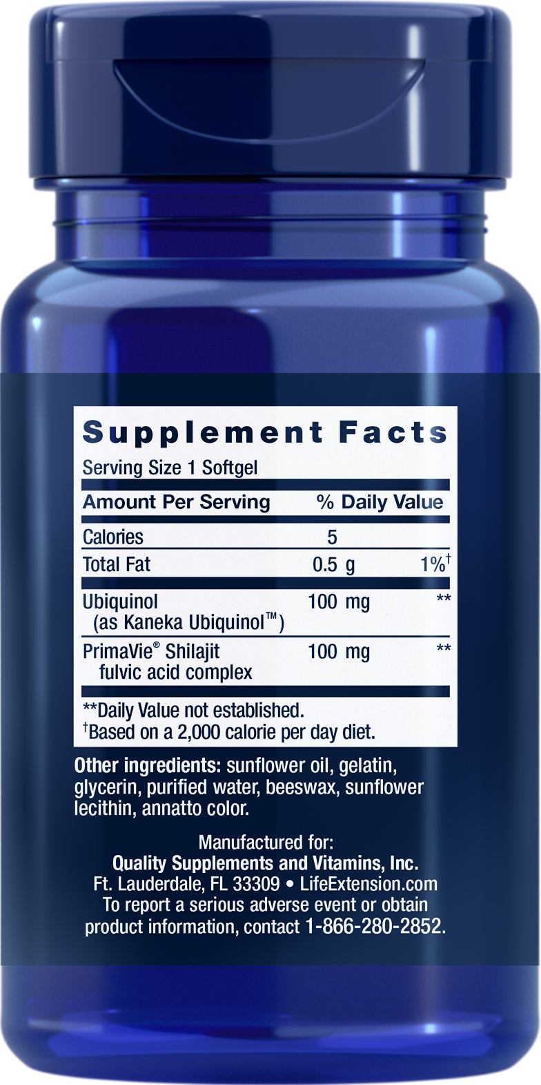 Super Ubiquinol CoQ10 W/ Enhanced Mitochondrial Support™100 mg, 30 softgels By Life Extension