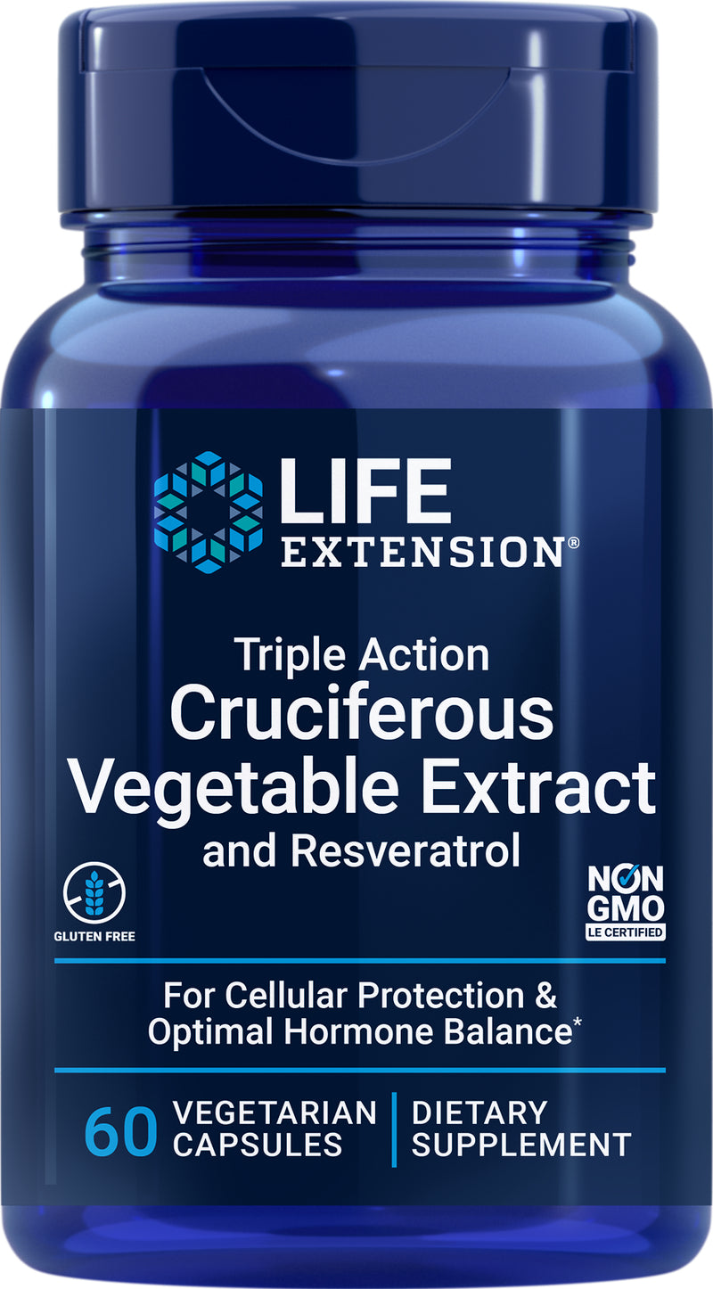 Triple Action Cruciferous Vegetable Extract and Resveratrol 60 veg caps by Life Extension
