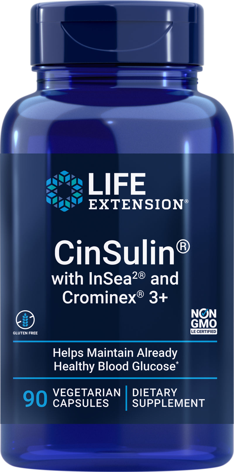 CinSulin® with InSea2® and Crominex® 3+90 veg caps by Life Extension