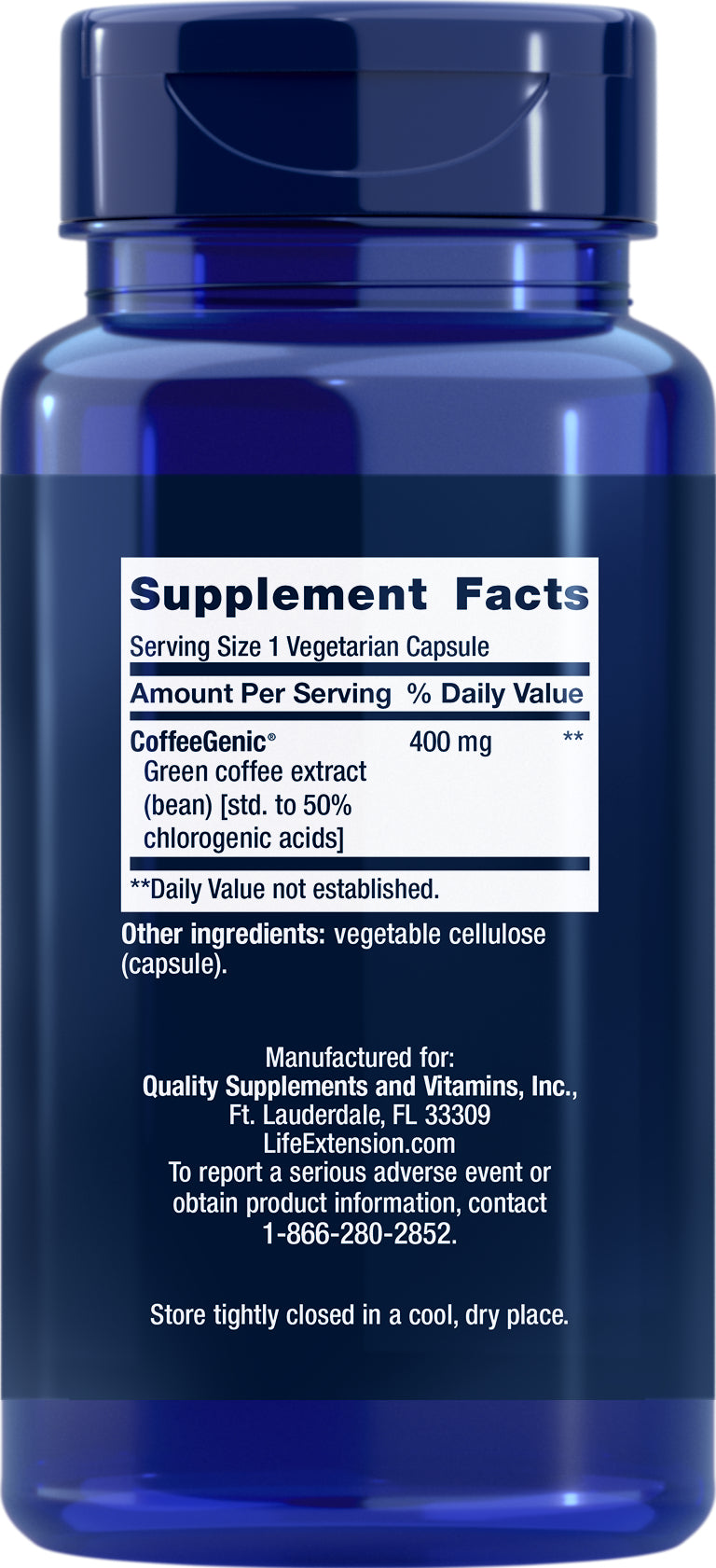 CoffeeGenic® Green Coffee Extract 400 mg, 90 veg caps by Life Extension