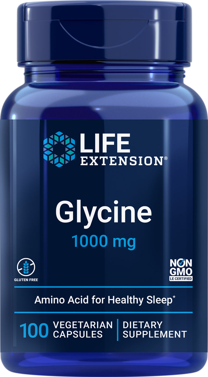 Glycine 1000 mg, 100 vegetarian capsules by Life Extension