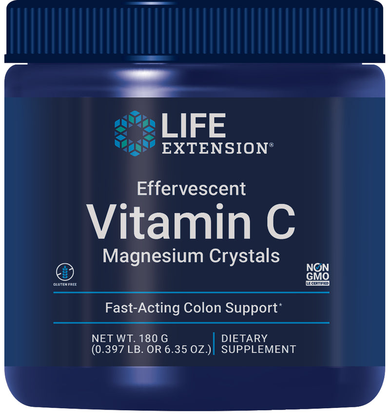 Effervescent Vitamin C Magnesium Crystals 180 grams by Life Extension