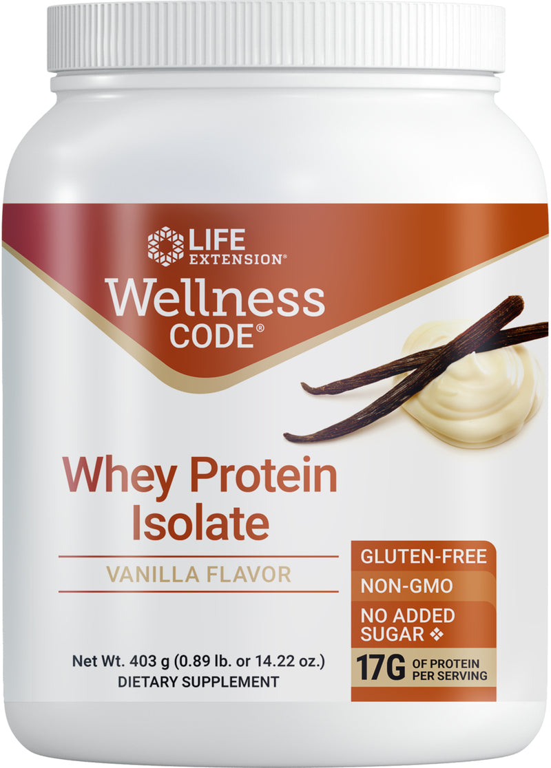 Wellness Code® Whey Protein Isolate (Vanilla) 403gm/14.22 oz by Life Extension