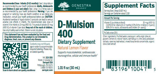 D-Mulsion 400( Natural Lemon )  (1 fl oz) by Genestra Brands