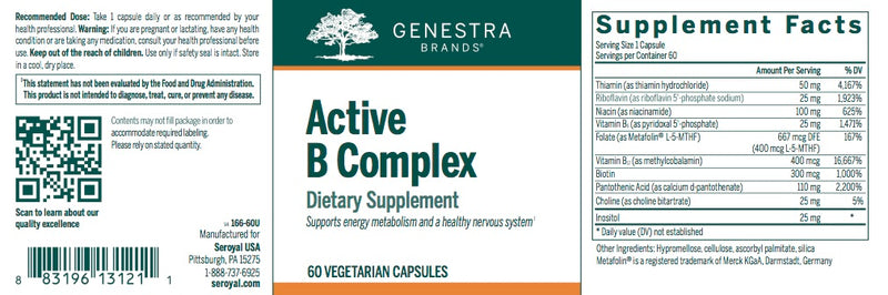 Active B Complex (60 caps) by Genestra Brands