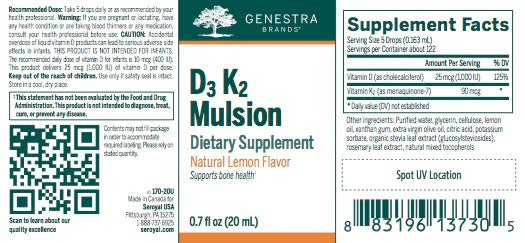 D3 K2 mulsion by Genestra Brands
