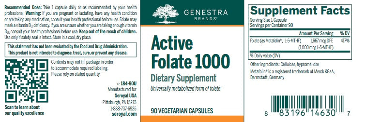Active Folate 1000 (90 caps) by Genestra Brands