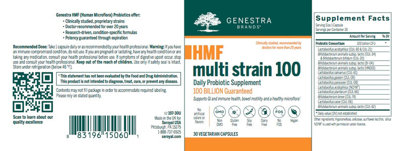 HMF Multi Strain 100 Billion  (30 caps) by Genestra Brands