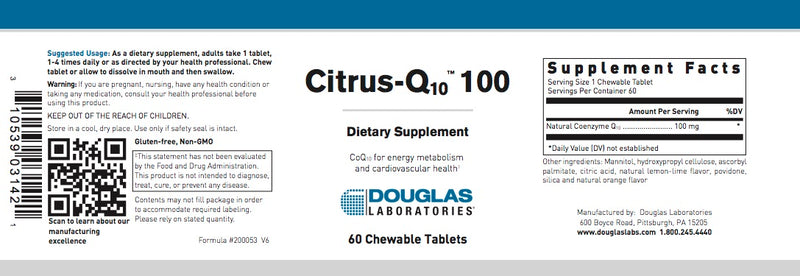 Citrus-Q10™ 100 (60 chewable tabs) by Douglas Laboratories