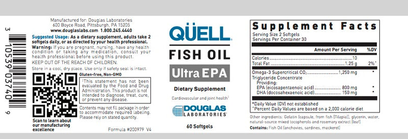 QUELL Fish Oil - Ultra EPA (60 softgels) by Douglas Laboratories