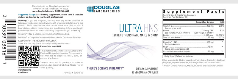 Ultra HNS (Hair, Nails, Skin) (90 V-caps) by Douglas Laboratories