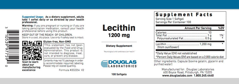 Lecithin 1200 mg by Douglas Laboratories