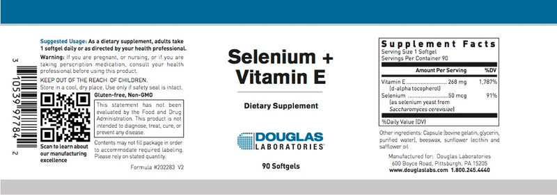 Selenium + Vitamin E (90 softgels) by Douglas Laboratories