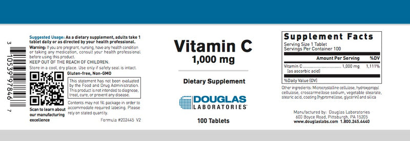 Vitamin C 1000 mg(100 tabs) by Douglas Laboratories