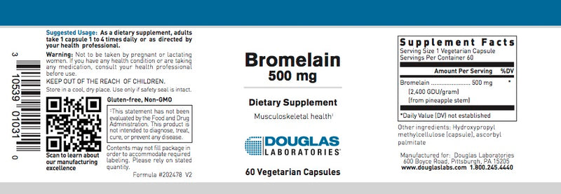 Bromelain-500mg  (60 caps) by Douglas Laboratories
