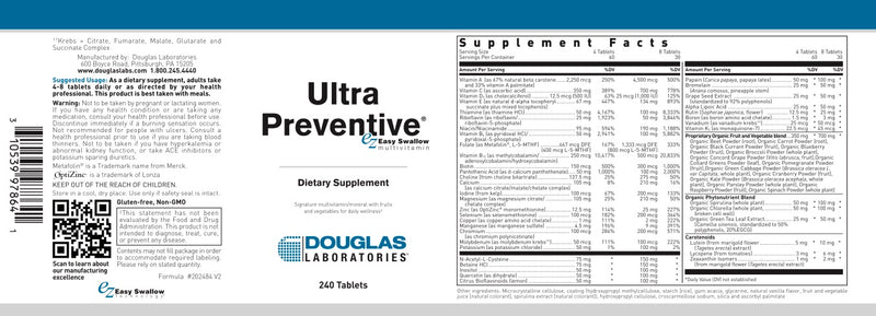 Ultra Preventive EZ Swallow (240 tabs) by Douglas Laboratories