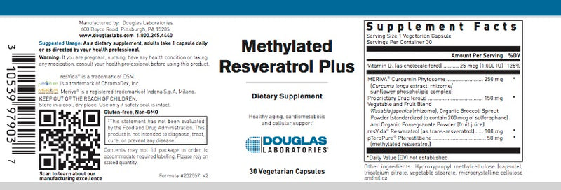 Methlyated Resveratrol Plus by Douglas Laboratories