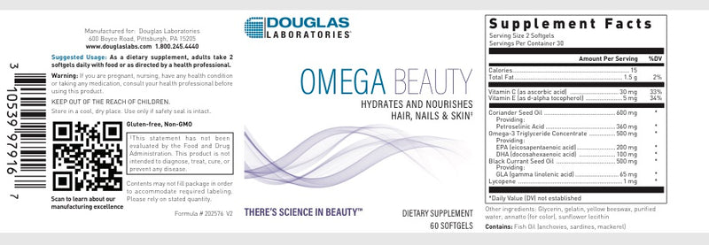 Omega Beauty (60 caps) by Douglas Laboratories