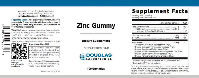 Zinc Gummy (100 gummies) by Douglas Laboratories